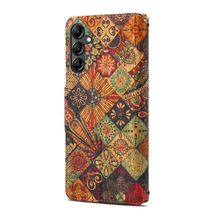 For Samsung Galaxy S23+ Denior Flower Language Series Cork Fabric Oil Edge Leather Phone Case(Autumn) - Galaxy S23+ 5G Cases by Denior | Online Shopping UK | buy2fix