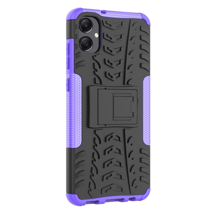 For Samsung Galaxy A05 4G Tire Texture TPU + PC Phone Case with Holder(Purple) - Galaxy Phone Cases by buy2fix | Online Shopping UK | buy2fix