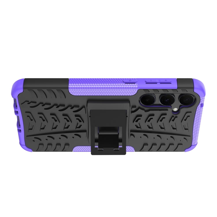 For Samsung Galaxy A35 5G Tire Texture TPU + PC Phone Case with Holder(Purple) - Galaxy Phone Cases by buy2fix | Online Shopping UK | buy2fix