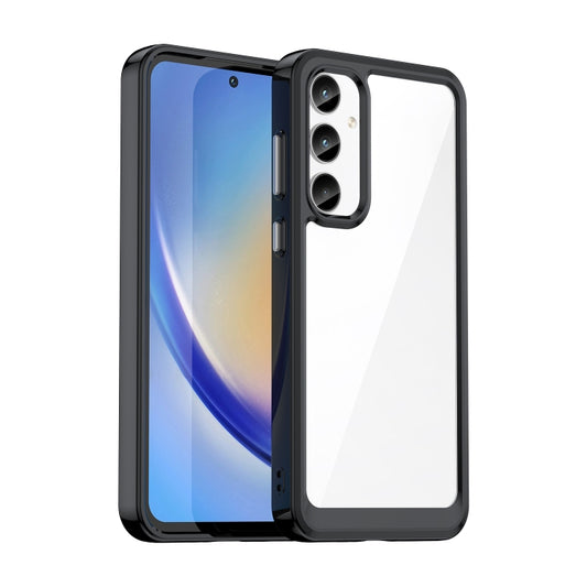 For Samsung Galaxy A55 Colorful Series Acrylic Hybrid TPU Phone Case(Black) - Galaxy Phone Cases by buy2fix | Online Shopping UK | buy2fix