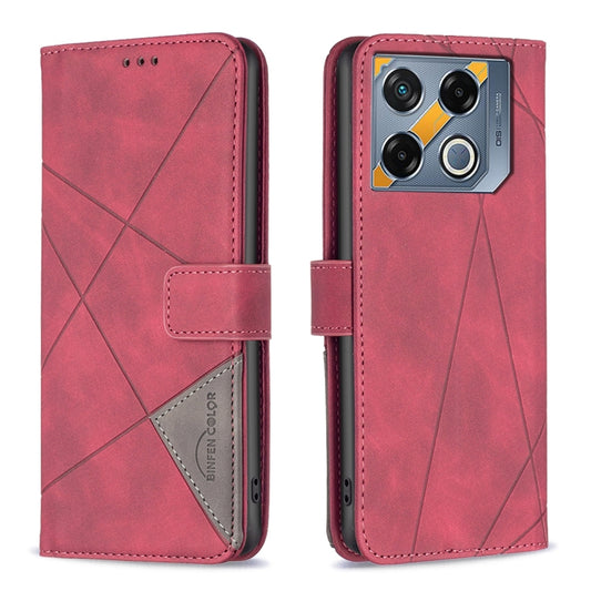 For Infinix GT 20 Pro 5G Magnetic Buckle Rhombus Texture Leather Phone Case(Red) - Infinix Cases by buy2fix | Online Shopping UK | buy2fix