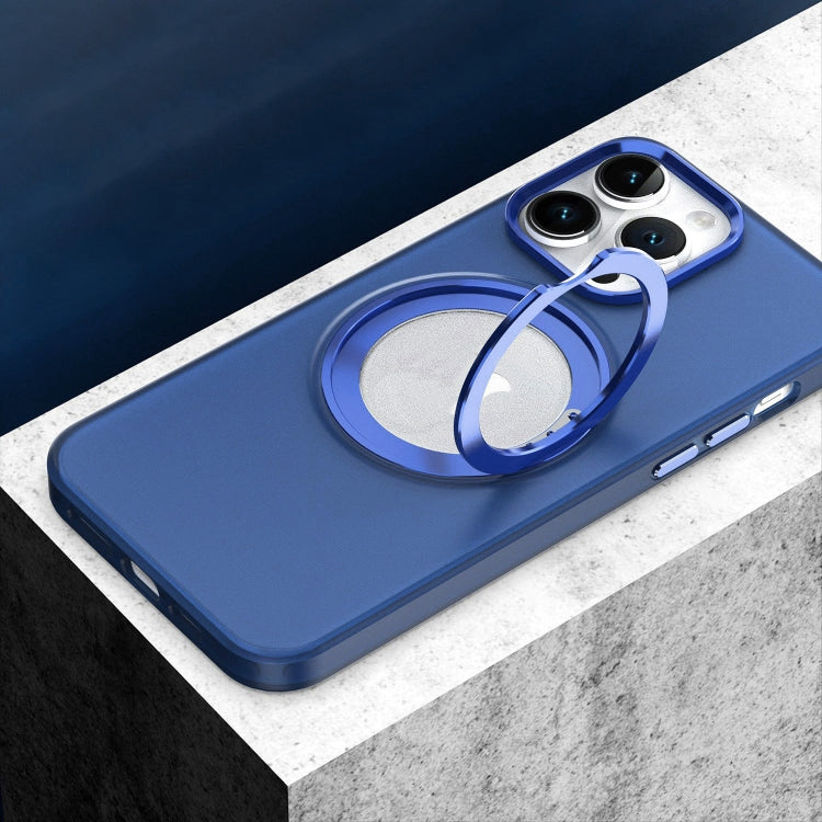 For iPhone 15 Plus MagSafe 360 Rotate Ring Holder PC Phone Case(Sierra Blue) - iPhone 15 Plus Cases by buy2fix | Online Shopping UK | buy2fix