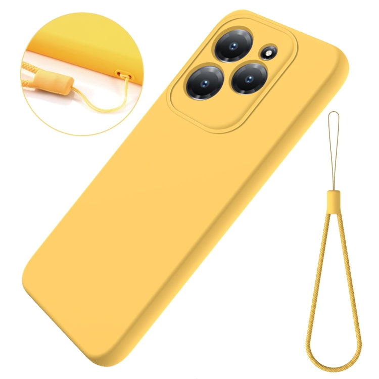For Infinix Hot 40/Hot 40 Pro Solid Color Liquid Silicone Dropproof Full Coverage Protective Case(Yellow) - Infinix Cases by buy2fix | Online Shopping UK | buy2fix