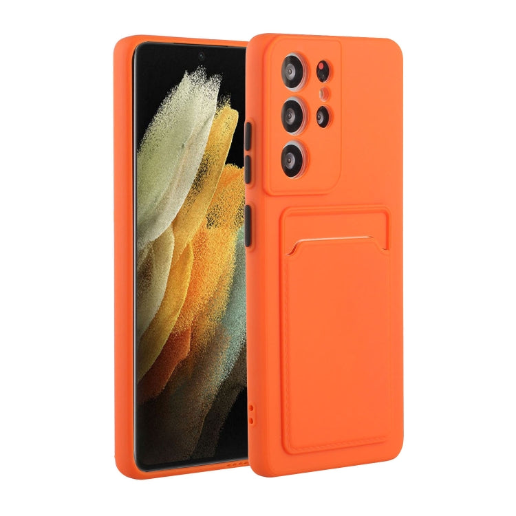 For Samsung Galaxy S24 Ultra Card Slot Design Shockproof TPU Phone Case(Orange) - Galaxy S24 Ultra 5G Cases by buy2fix | Online Shopping UK | buy2fix