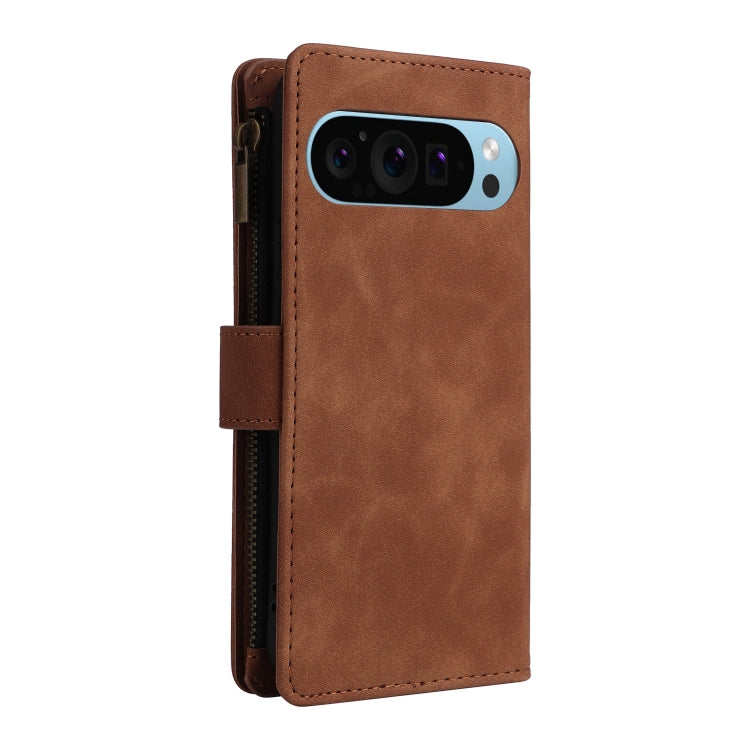 For Google Pixel 9 Multifunctional Multi-Card Wallet Phone Leather Case(Brown) - Google Cases by buy2fix | Online Shopping UK | buy2fix