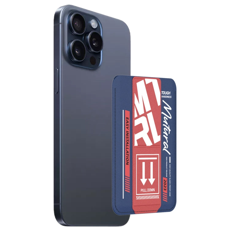 For iPhone 15 Pro Max mutural Chuncai Series Magnetic Holder Card Slot(Blue Red) - iPhone 15 Pro Max Cases by Mutural | Online Shopping UK | buy2fix