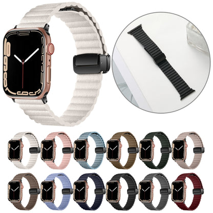 For Apple Watch Series 3 38mm Water Ripple Magnetic Folding Buckle Watch Band, Style: Bold Version(Indigo Blue) - Watch Bands by buy2fix | Online Shopping UK | buy2fix