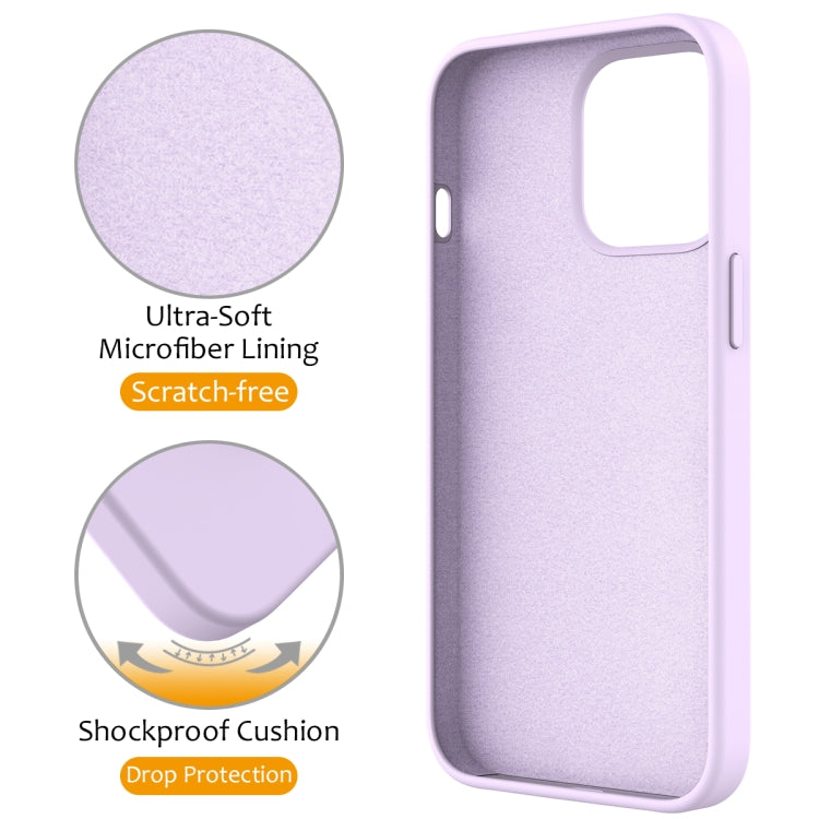 For iPhone 13 Pro MagSafe Magnetic Liquid Silicone Phone Case with Ring Holder(Lilac Purple) - iPhone 13 Pro Cases by buy2fix | Online Shopping UK | buy2fix