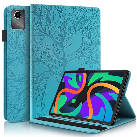 For Lenovo Tab M11 / Xiaoxin Pad 11 2024 Life Tree Series Horizontal Flip Leather Tablet Case(Lake Blue) - Lenovo by buy2fix | Online Shopping UK | buy2fix