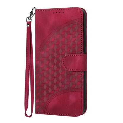 For iPhone 16 Pro Max YX0060 Elephant Head Embossed Phone Leather Case with Lanyard(Rose Red) - iPhone 16 Pro Max Cases by buy2fix | Online Shopping UK | buy2fix