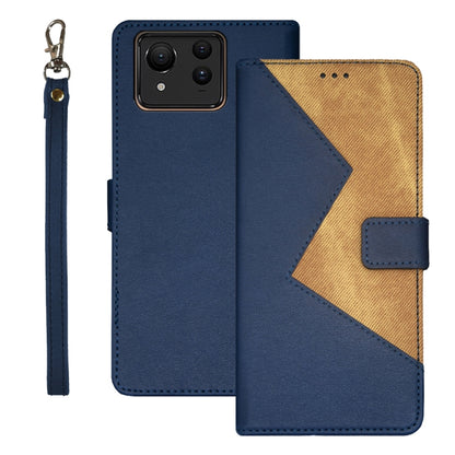 For ASUS Zenfone 11 Ultra idewei Two-color Splicing Leather Phone Case(Blue) - ASUS Cases by idewei | Online Shopping UK | buy2fix