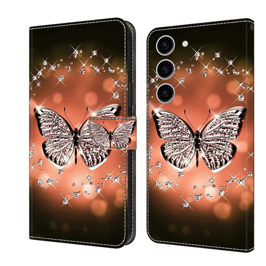 For Samsung Galaxy S24 5G Crystal 3D Shockproof Protective Leather Phone Case(Crystal Butterfly) - Galaxy S24 5G Cases by buy2fix | Online Shopping UK | buy2fix