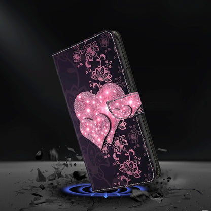 For Samsung Galaxy A25 5G Crystal 3D Shockproof Protective Leather Phone Case(Lace Love) - Galaxy Phone Cases by buy2fix | Online Shopping UK | buy2fix