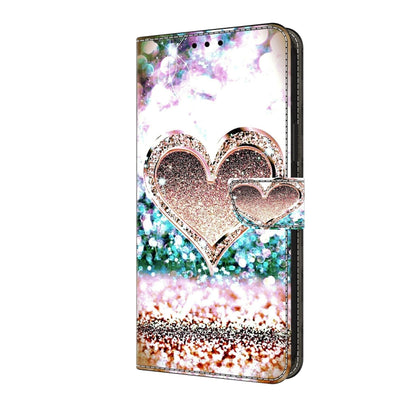 For Honor Magic6 Lite Crystal 3D Shockproof Protective Leather Phone Case(Pink Diamond Heart) - Honor Cases by buy2fix | Online Shopping UK | buy2fix