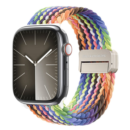 For Apple Watch Series 7 41mm DUX DUCIS Mixture Pro Series Magnetic Buckle Nylon Braid Watch Band(New Rainbow) - Watch Bands by DUX DUCIS | Online Shopping UK | buy2fix