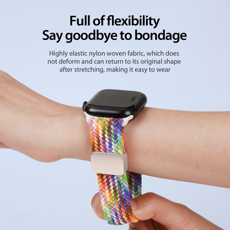 For Apple Watch Series 5 44mm DUX DUCIS Mixture Pro Series Magnetic Buckle Nylon Braid Watch Band(New Rainbow) - Watch Bands by DUX DUCIS | Online Shopping UK | buy2fix