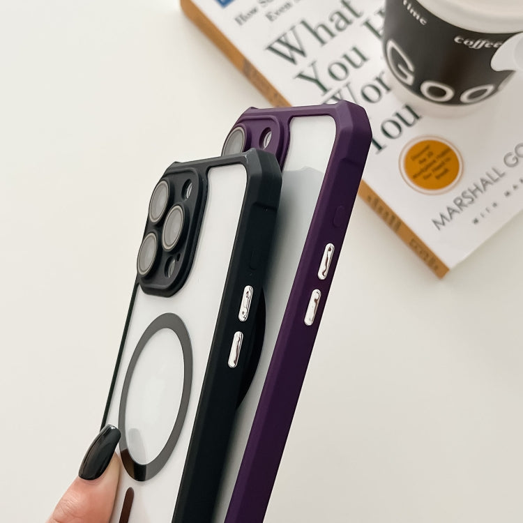 For iPhone 13 Pro Max Colorful Two-Color Lens Film MagSafe Magnetic Horn Acrylic+TPU Case(Purple) - iPhone 13 Pro Max Cases by buy2fix | Online Shopping UK | buy2fix