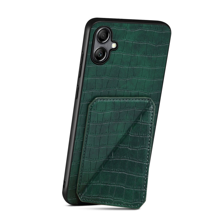 For Samsung Galaxy A33 Denior Imitation Crocodile Leather Back Phone Case with Holder(Green) - Galaxy Phone Cases by Denior | Online Shopping UK | buy2fix