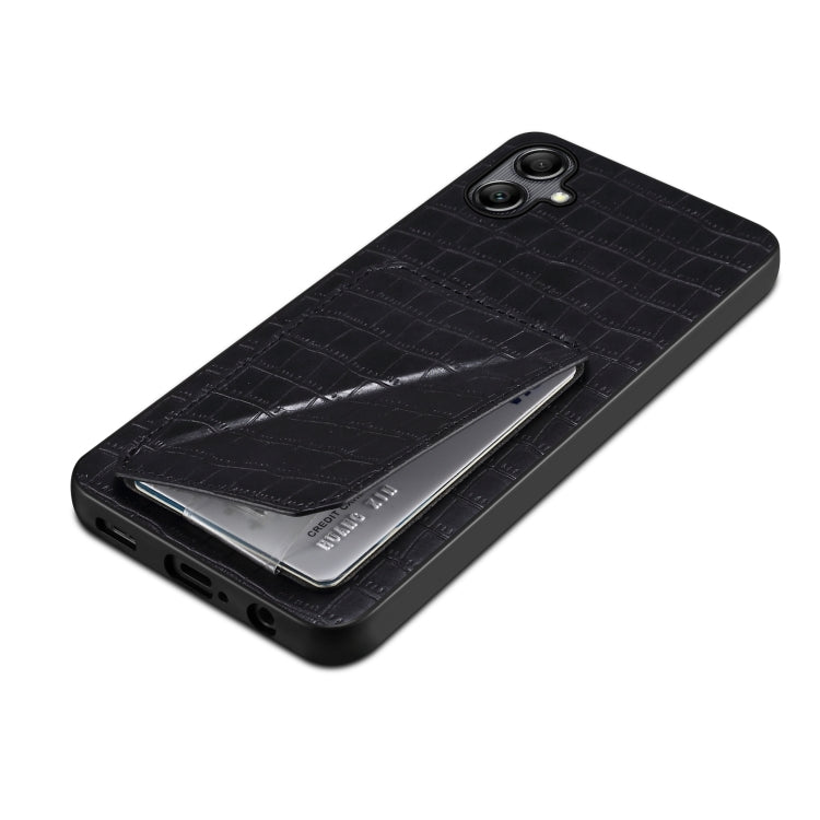 For Samsung Galaxy A53 5G Denior Imitation Crocodile Leather Back Phone Case with Holder(Black) - Galaxy Phone Cases by Denior | Online Shopping UK | buy2fix