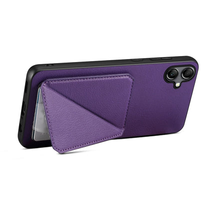 For Samsung Galaxy A14 5G / 4G Denior Imitation Calf Leather Back Phone Case with Holder(Purple) - Galaxy Phone Cases by Denior | Online Shopping UK | buy2fix