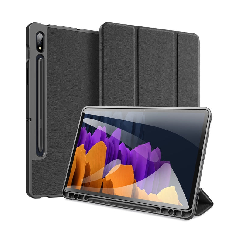 For Samsung Galaxy Tab S7 11 inch DUX DUCIS Domo Series Horizontal Flip Magnetic PU Leather Case with Three-folding Holder & Sleep / Wake-up Function & Pen Slot(Black) - Other Galaxy Tab PC by DUX DUCIS | Online Shopping UK | buy2fix