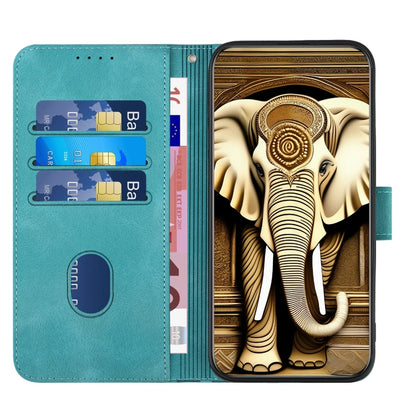For Samsung Galaxy S22+ 5G YX0060 Elephant Head Embossed Phone Leather Case with Lanyard(Light Blue) - Galaxy S22+ 5G Cases by buy2fix | Online Shopping UK | buy2fix