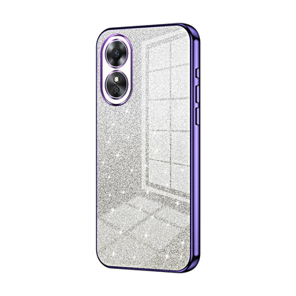 For OPPO A17 / A17K Gradient Glitter Powder Electroplated Phone Case(Purple) - OPPO Cases by buy2fix | Online Shopping UK | buy2fix