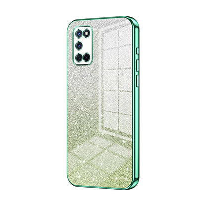 For OPPO A52 / A72 / A92 Gradient Glitter Powder Electroplated Phone Case(Green) - OPPO Cases by buy2fix | Online Shopping UK | buy2fix