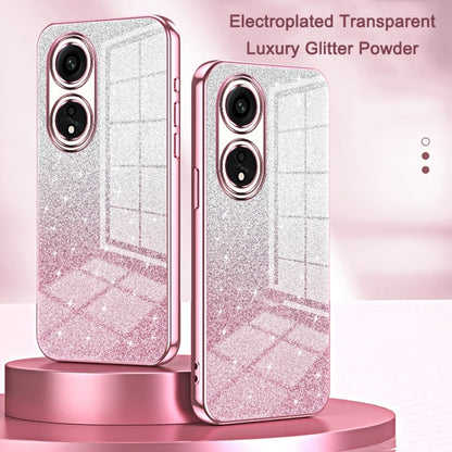 For OPPO Reno10 Pro+ Gradient Glitter Powder Electroplated Phone Case(Pink) - OPPO Cases by buy2fix | Online Shopping UK | buy2fix