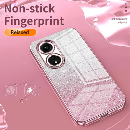 For OPPO Reno4 Pro Gradient Glitter Powder Electroplated Phone Case(Silver) - OPPO Cases by buy2fix | Online Shopping UK | buy2fix