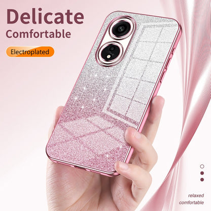 For OPPO A11x / A9 2020 Gradient Glitter Powder Electroplated Phone Case(Silver) - OPPO Cases by buy2fix | Online Shopping UK | buy2fix