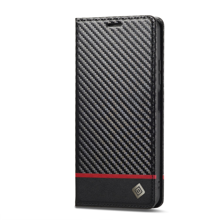 For Xiaomi Redmi Note 13 4G LC.IMEEKE Carbon Fiber Texture Flip Leather Phone Case(Horizontal Black) - Xiaomi Cases by LC.IMEEKE | Online Shopping UK | buy2fix