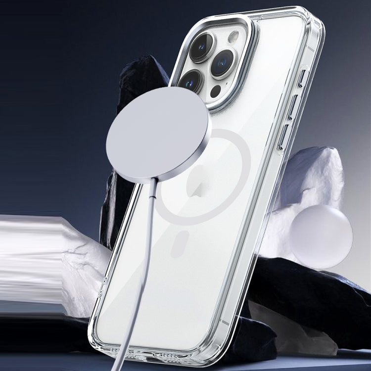 For iPhone 15 MagSafe Magnetic Clear Phone Case(Sierra Blue) - iPhone 15 Cases by buy2fix | Online Shopping UK | buy2fix