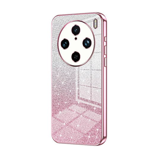 For vivo X100 Pro Gradient Glitter Powder Electroplated Phone Case(Pink) - X100 Pro Cases by imak | Online Shopping UK | buy2fix