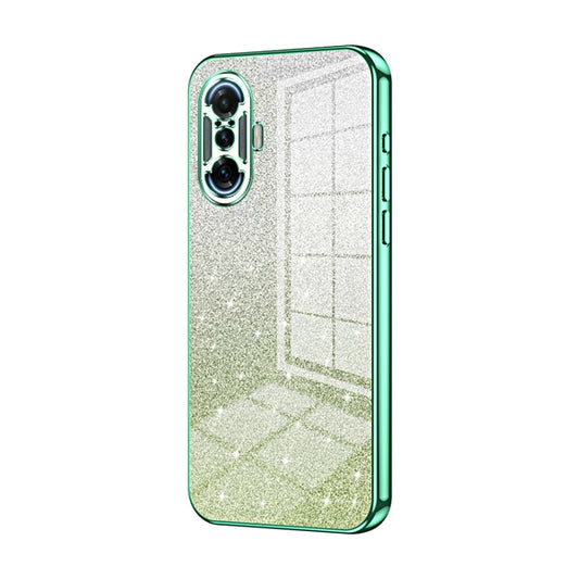 For Xiaomi Redmi K40 Gaming/Poco F3 GT Gradient Glitter Powder Electroplated Phone Case(Green) - Xiaomi Cases by buy2fix | Online Shopping UK | buy2fix