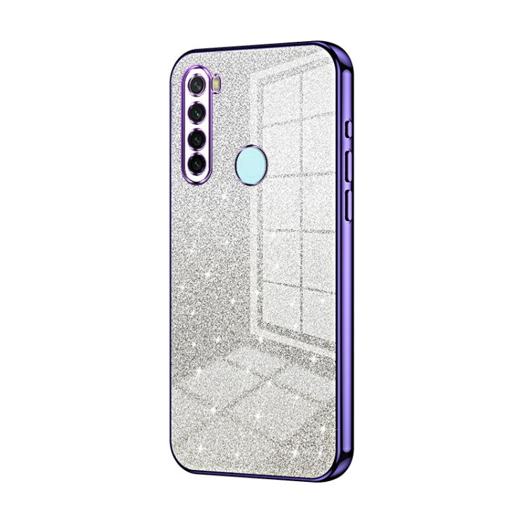 For Xiaomi Redmi Note 8 / Note 8 2021 Gradient Glitter Powder Electroplated Phone Case(Purple) - Xiaomi Cases by buy2fix | Online Shopping UK | buy2fix