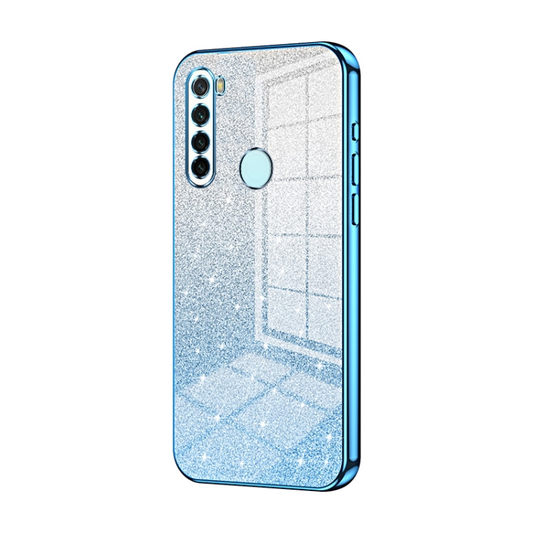 For Xiaomi Redmi Note 8 / Note 8 2021 Gradient Glitter Powder Electroplated Phone Case(Blue) - Xiaomi Cases by buy2fix | Online Shopping UK | buy2fix