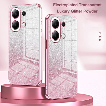 For Xiaomi Redmi Note 11T 5G/Note 11S 5G Gradient Glitter Powder Electroplated Phone Case(Pink) - Xiaomi Cases by buy2fix | Online Shopping UK | buy2fix