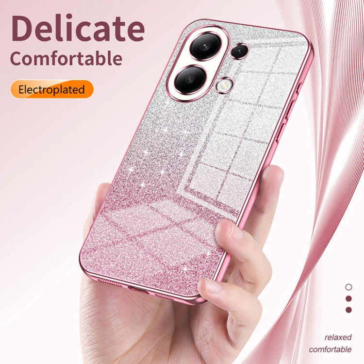 For Xiaomi Redmi Note 13 Pro+ Gradient Glitter Powder Electroplated Phone Case(Black) - Note 13 Pro+ Cases by buy2fix | Online Shopping UK | buy2fix