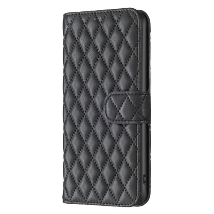 For OnePlus 12 5G Diamond Lattice Wallet Flip Leather Phone Case(Black) - OnePlus Cases by buy2fix | Online Shopping UK | buy2fix