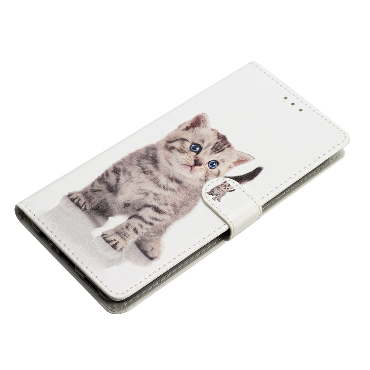 For Blackview A53 Pro Colored Drawing Leather Phone Case(Little Tabby Cat) - More Brand by buy2fix | Online Shopping UK | buy2fix