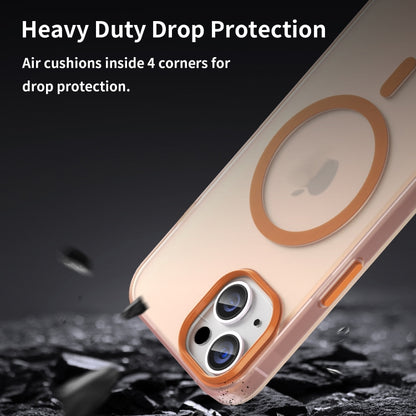 For iPhone 16 MagSafe Frosted Translucent TPU + PC Full Coverage Phone Case(Orange) - iPhone 16 Cases by buy2fix | Online Shopping UK | buy2fix