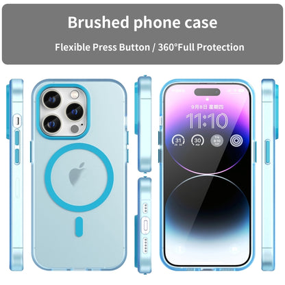 For iPhone 16 Pro Max MagSafe Frosted Translucent TPU + PC Full Coverage Phone Case(Blue) - iPhone 16 Pro Max Cases by buy2fix | Online Shopping UK | buy2fix