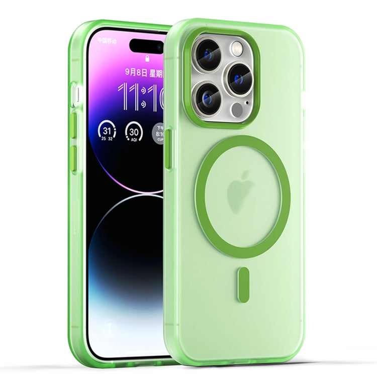 For iPhone 16 Pro Max MagSafe Frosted Translucent TPU + PC Full Coverage Phone Case(Green) - iPhone 16 Pro Max Cases by buy2fix | Online Shopping UK | buy2fix