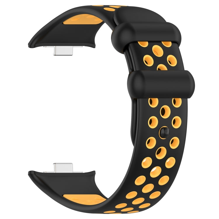 For Redmi Watch 4 Two Color Silicone Sports Watch Band(Black Yellow) - Watch Bands by buy2fix | Online Shopping UK | buy2fix