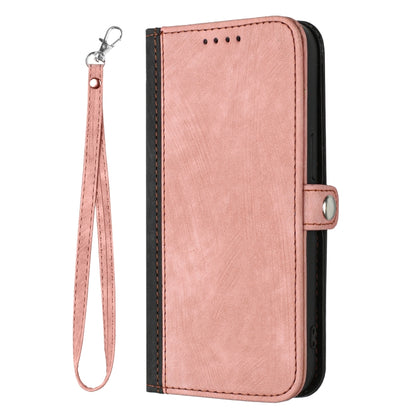 For Google Pixel 8a Side Buckle Double Fold Hand Strap Leather Phone Case(Pink) - Google Cases by buy2fix | Online Shopping UK | buy2fix