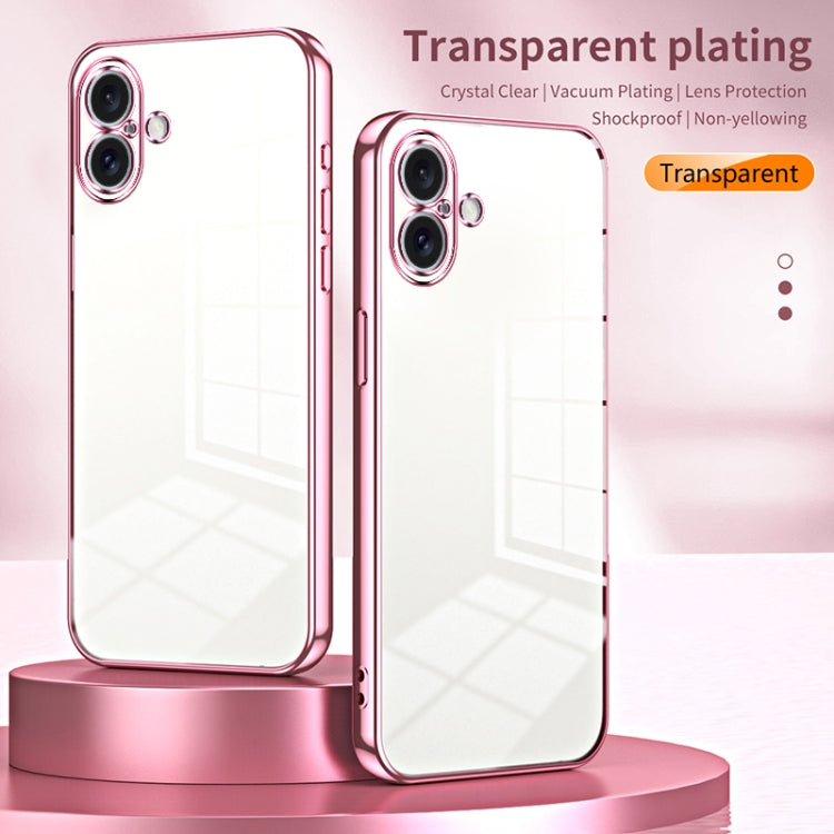 For iPhone 16 Plus Transparent Plating Fine Hole Phone Case(Green) - iPhone 16 Plus Cases by buy2fix | Online Shopping UK | buy2fix