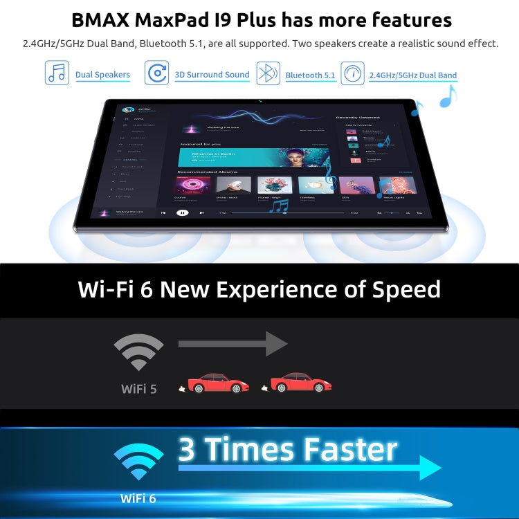 BMAX MaxPad i9 Plus, 4GB+64GB, 10.1 inch Android 13 OS RK3562 Quad Core Support WiFi-6(EU Plug) - Other by BMAX | Online Shopping UK | buy2fix