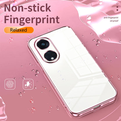 For OPPO Reno8 T 5G Transparent Plating Fine Hole Phone Case(Green) - OPPO Cases by buy2fix | Online Shopping UK | buy2fix