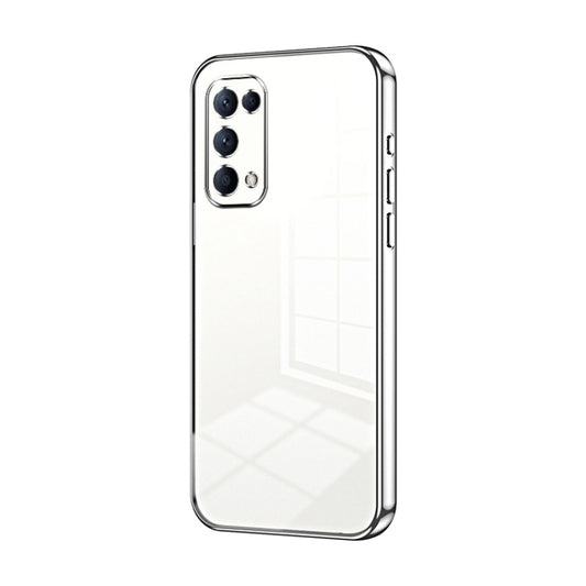 For OPPO Reno5 4G/5G / Reno5 K Transparent Plating Fine Hole Phone Case(Silver) - OPPO Cases by buy2fix | Online Shopping UK | buy2fix